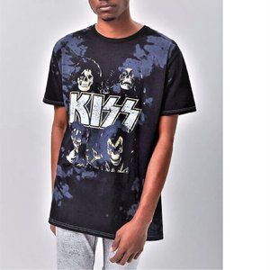 KISS Band Skulls Masks Logo Tie Dye metal rock Official T-Shirt S NWT